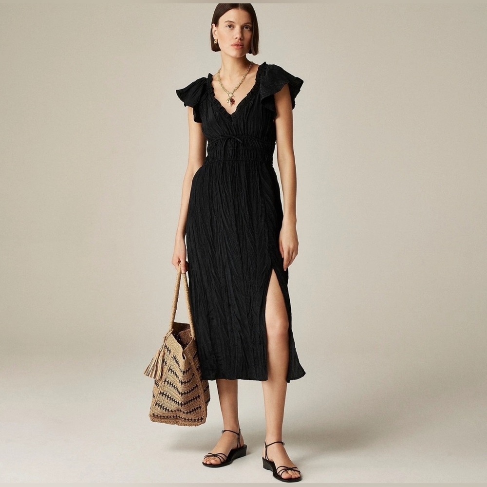 J.Crew Tall Palermo dress in viscose-blend crinkle CK927
